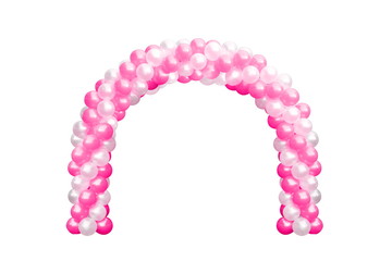 Balloon Archway door Pink and white, Arches wedding, Balloon Festival design decoration elements with arch floral design isolated on white Background