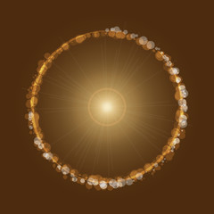 Created bokeh rings with light ray