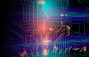 Circuit Board illustration micro scheme elements