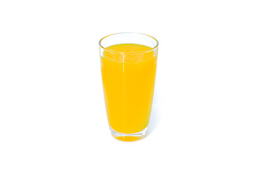 Orange juice on white background