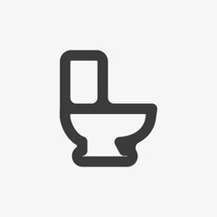 Toilet bowl line icon, outline vector sign, linear style pictogram isolated on white. WC symbol, logo illustration. Editable stroke