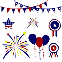Fototapeta premium Independence Day Design Elements Items