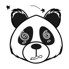 illustration of various kinds of panda expression