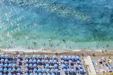 The beach on Amalfi Coast near Vico Equense. Italy
