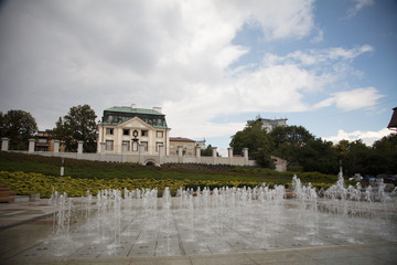 Rzeszow fountain and Lubomirski palace