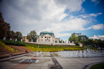 Rzeszow fountain and Lubomirski palace