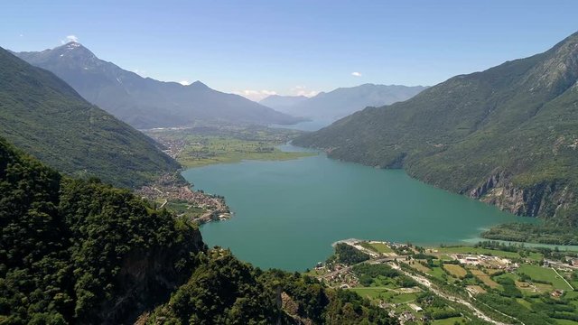 Aerial 4K - Lago di Novate Mezzola e Pian di Spagna (IT) 