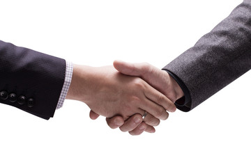 businessmen handshake with white background
