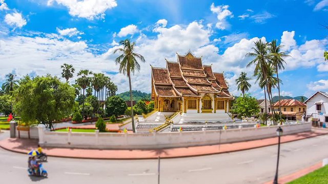 4K Timelapse of Palace Luang Prabang or the Royal Palace Museum at Luang Prabang city in Laos 