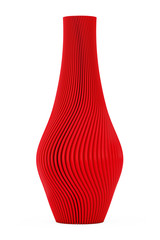 Abstract Modern Red Wave Shape Wase. 3d Rendering