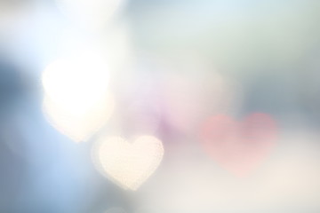 Valentine Soft heart-shaped bokeh on background Vintage soft Colorful lighting bokeh for decoration...