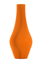 Abstract Modern Orange Wave Shape Wase. 3d Rendering