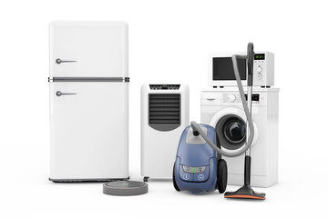 Household Appliances Set. 3d Rendering