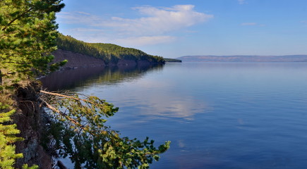 Siberian river Ilim in summer