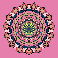 Colorful mandala on the white background.