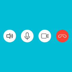 Video call icons set