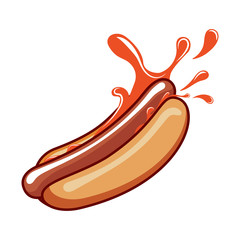 hot dog delicious fast food best choice poster template vector