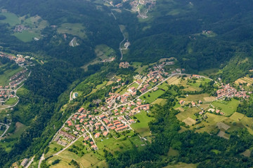 aerial of S. Antonio of Adda village , Italy