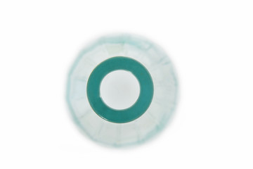 top view of a bottle on white background