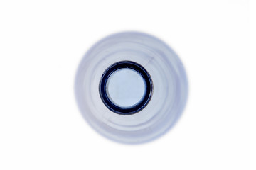 top view of a bottle on white background