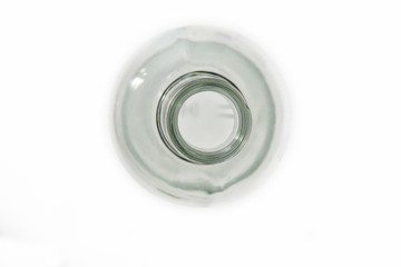 top view of a bottle on white background