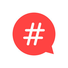 Hashtag icon in speech bubble