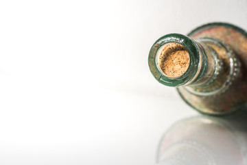 Transparent bottle with cork stopper