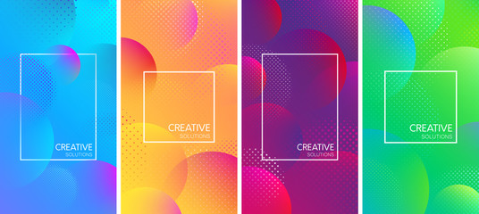 Color creative solutions backgrounds with bubbles pattern.
