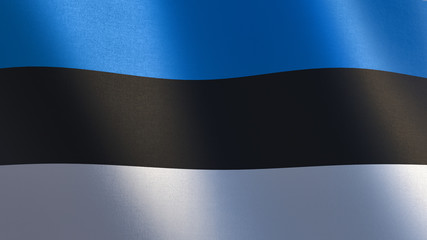 Estonian flag. Waving flag of Estonia 3d illustration