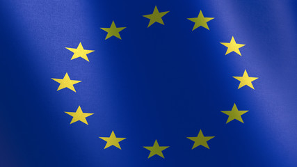 European Union flag. Waving flag European Union 3d illustration