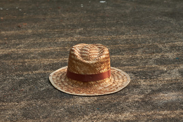 Fototapeta na wymiar Hat weave on the floor with beautiful natural light