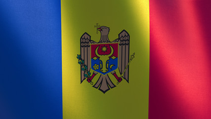 Moldavian flag. Waving flag of Moldova 3d illustration