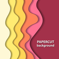 Vector background with colorful paper cut shapes. 3D abstract paper art style, design layout for business presentations, flyers, posters, prints, decoration, cards, brochure cover.