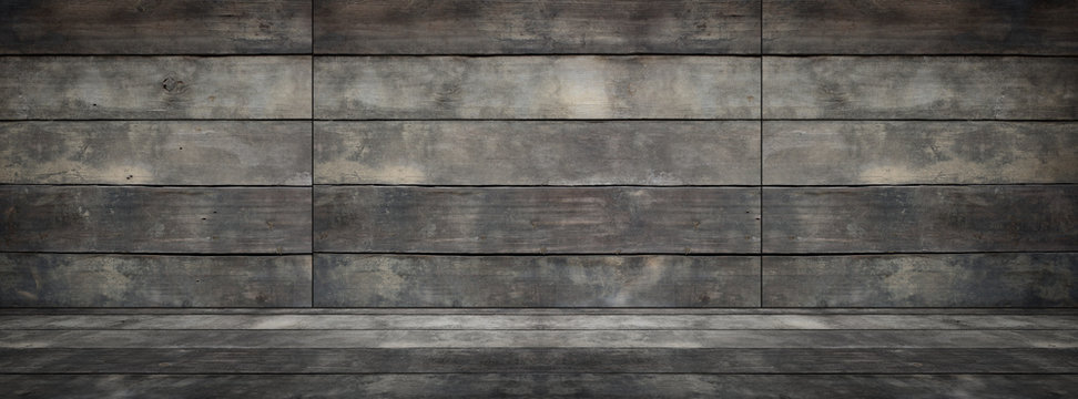 Wide Wooden Wall Wood Floor Room Background
