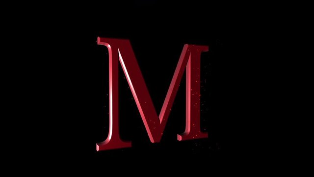 Rotating Russian Letter &ldquo;M&rdquo;. Animated Russian Language icon with alpha channel
