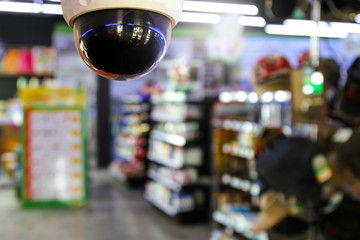 Closed-circuit television, Security CCTV camera or surveillance system in office building shopping mall, use video transmit a signal to a specific place.