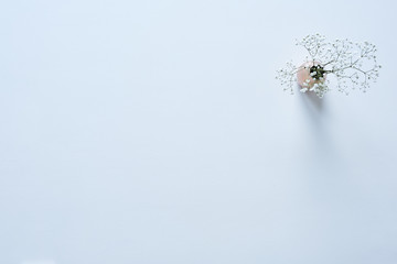 flowers in vase on white table clean atmosphere