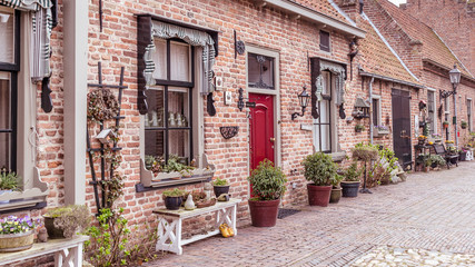 Fototapeta na wymiar Village view of the picturesque ancient little village Buren in Neder-Betuwe, Gelderland, Netherlands