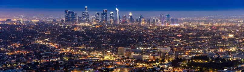 Foto op Plexiglas Los Angeles Zonsondergang in het centrum van Los Angeles