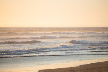 Perfectly simple golden light over a perfect beach in Oregon