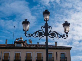 Fototapeta na wymiar Wonderful street lanterns in the historic district of Madrid