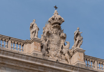 Fototapeta na wymiar The Royal Palace in Madrid called Palacio Real - a popular landmark