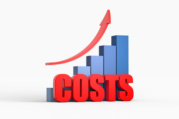 chart and arrow with costs,business concept