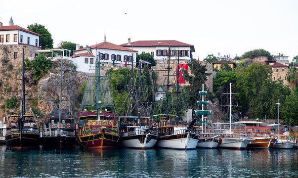 Boats in Antalya Harbour, Turkey