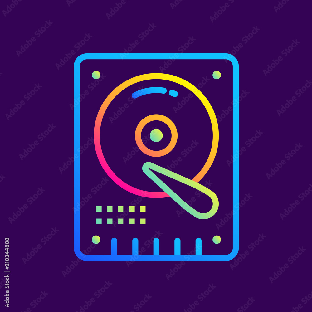 Aufkleber flat gradient icon hard drive. cloud computing and internet technology icon. suitable for infographi