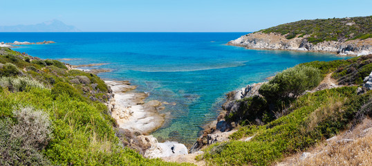 Fototapeta premium Summer sea coast (Sithonia, Greece).