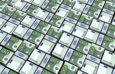 euro money bills 3d illustration