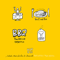 음식점 포스터 / 손으로 그린 식당 그림