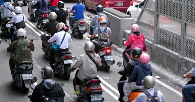 Motorbike traffic in taipei city