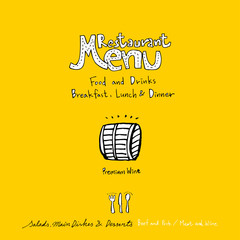 음식점 포스터 / 손으로 그린 식당 그림